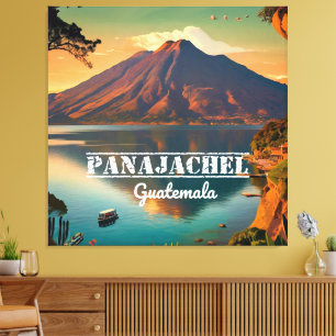 Guatemala Panajachel Travel Vintage Retro Canvas Print