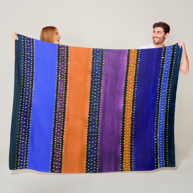 Guatemala Rainbow Fleece Blanket (In Situ)