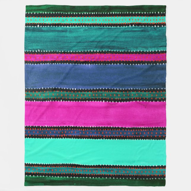 Guatemala Rainbow Fleece Blanket (Front)