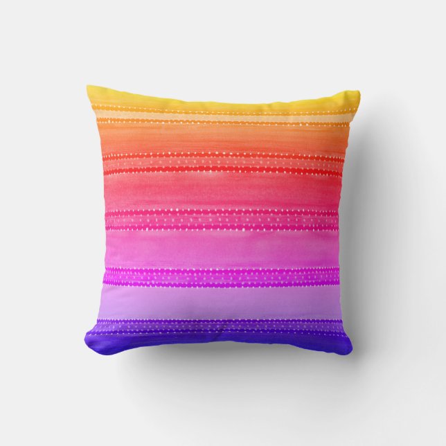 Guatemala Rainbow Throw Pillow (Front)