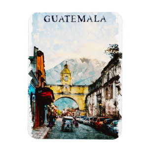 Guatemala Retro Vintage Travel Art Magnet