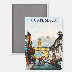 Guatemala Retro Vintage Travel Magnet