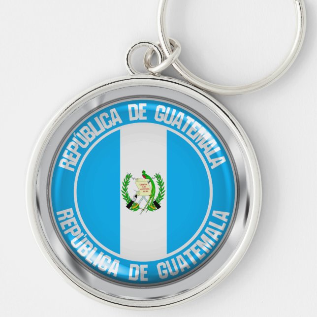 Guatemala Round Badge Key Ring (Front)