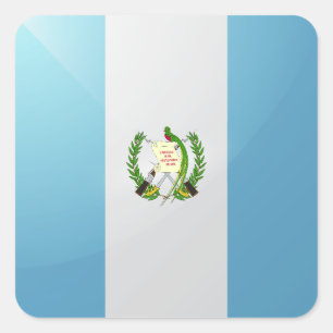 Guatemala square glossy flag sticker