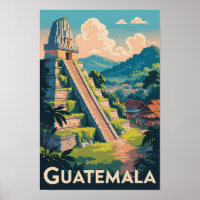 Guatemala Tikal National Park Illustration Travel