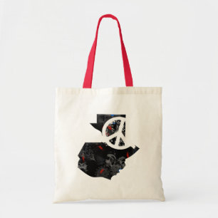Guatemala Trendy Peace Sign with Guatemalan map Tote Bag