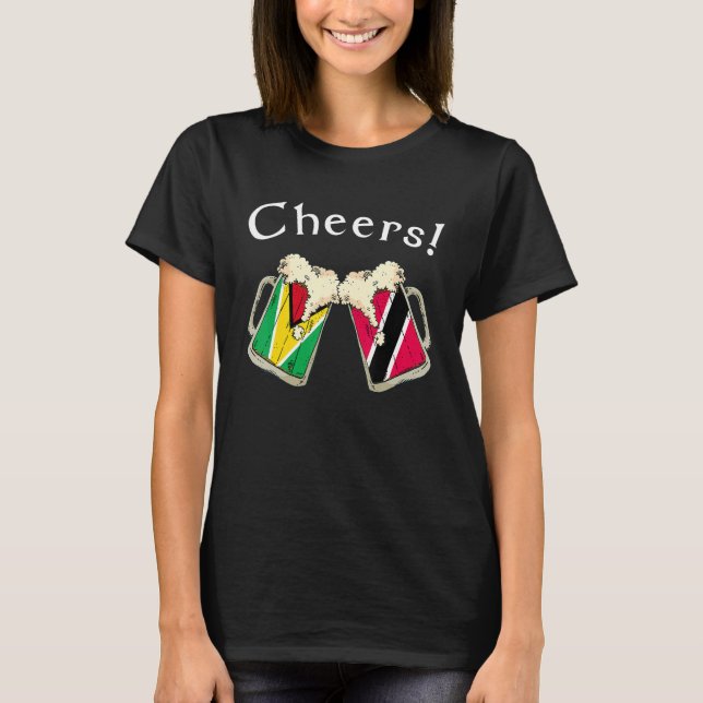 Guatemala Trinidad & Tobago Flag Cheers Beer Patri T-Shirt (Front)