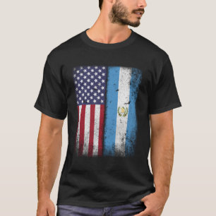 Guatemala Usa Flag Guatemalan American Gift Half A T-Shirt