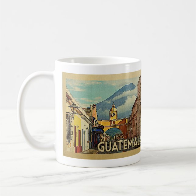 Guatemala Vintage Travel Coffee Mug (Left)