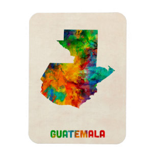 Guatemala Watercolor Map Magnet