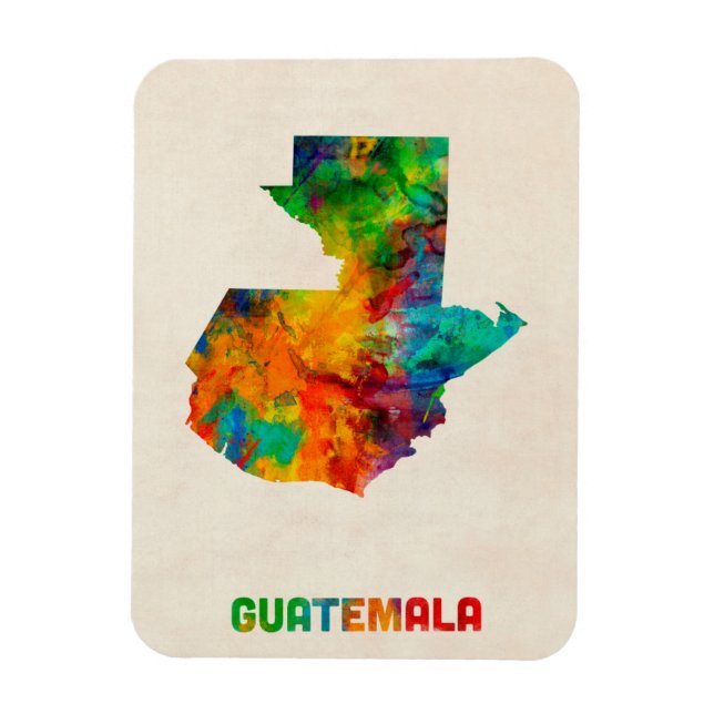 Guatemala Watercolor Map Magnet (Vertical)