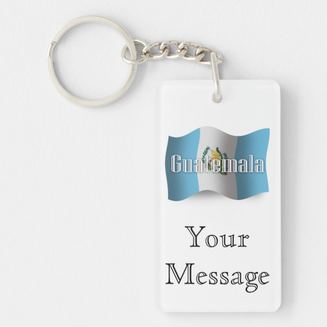 Guatemala Waving Flag Key Ring (Front)