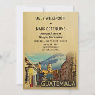 Guatemala Wedding Invitation Vintage Mid-Century