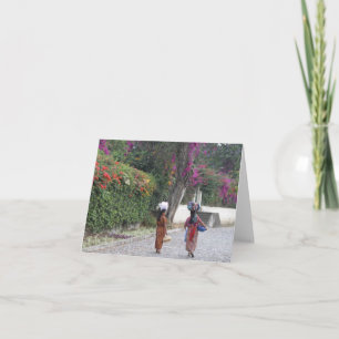 Guatemala Women, Woman, Flowers, Traditional Dress Card