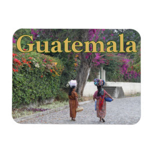 Guatemala Women, Woman, Flowers, Traditional Dress Magnet