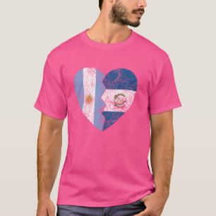 Guatemalan Argentinian Flags Heart Argentina Guat T-Shirt