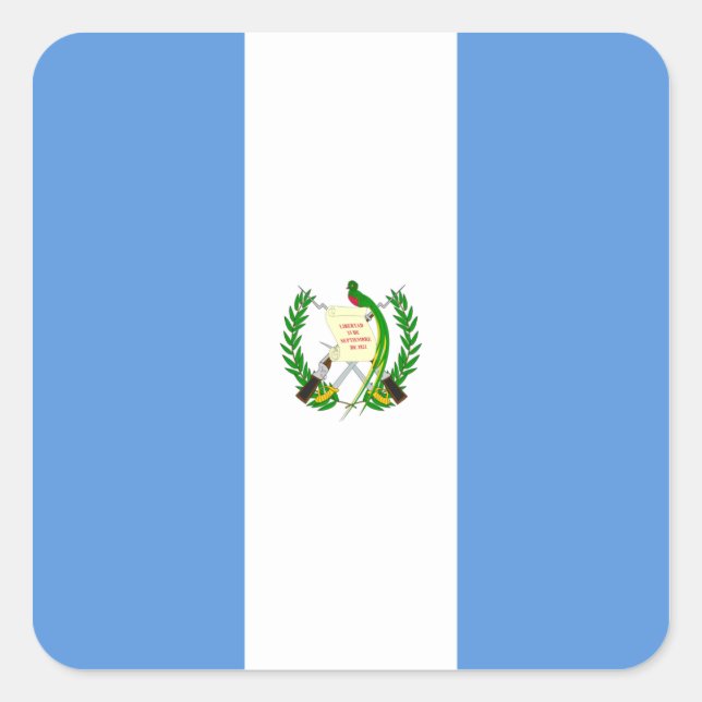 Guatemalan Flag Square Sticker (Front)