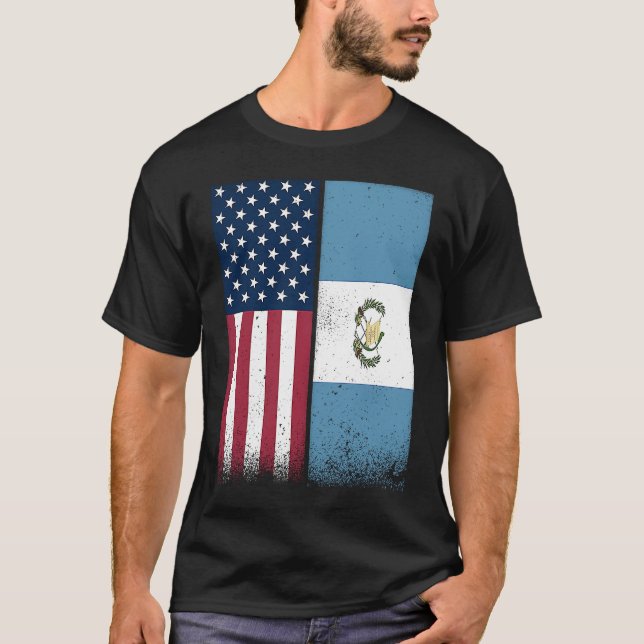 Guatemalan Flag  USA And Guatemala Flags Proud T-Shirt (Front)