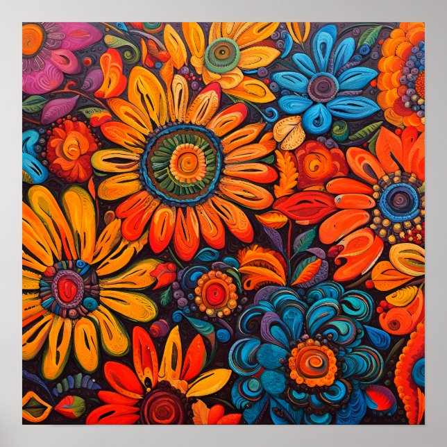Guatemalan Floral Artwork Poster (Front)