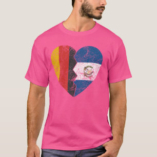 Guatemalan German Flag Heart Germany Guatemala Fl T-Shirt