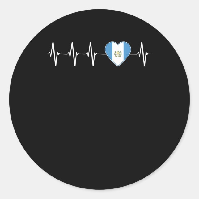 Guatemalan Heartbeat I Love Guatemala Flag Heart Classic Round Sticker (Front)