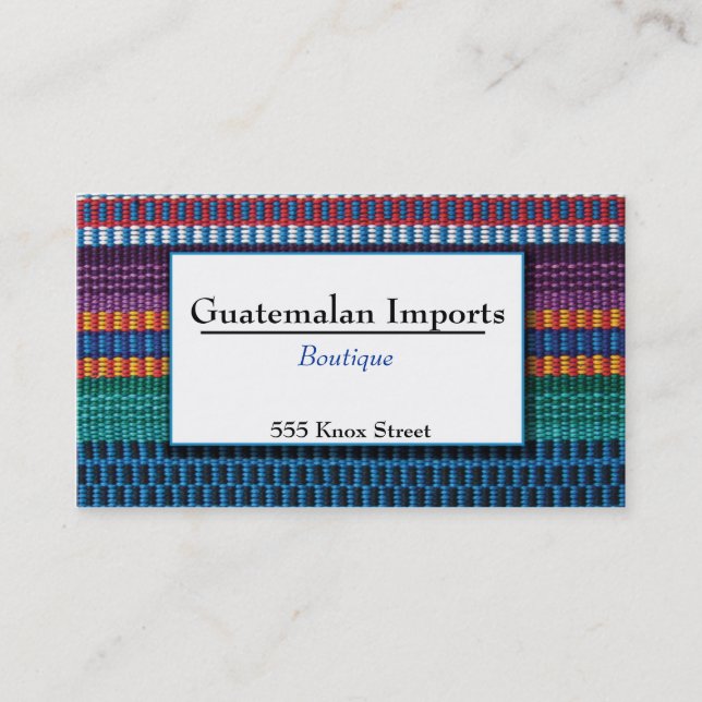 Guatemalan Imports Boutique Business Card (Front)