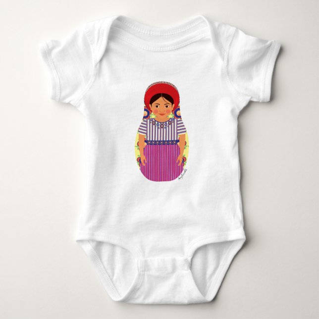 Guatemalan Matryoshka Baby Bodysuit (Front)