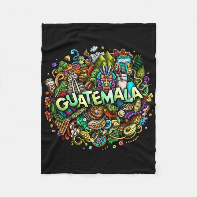 Guatemalan Monuments And Guatemala City  Fleece Blanket (Front)