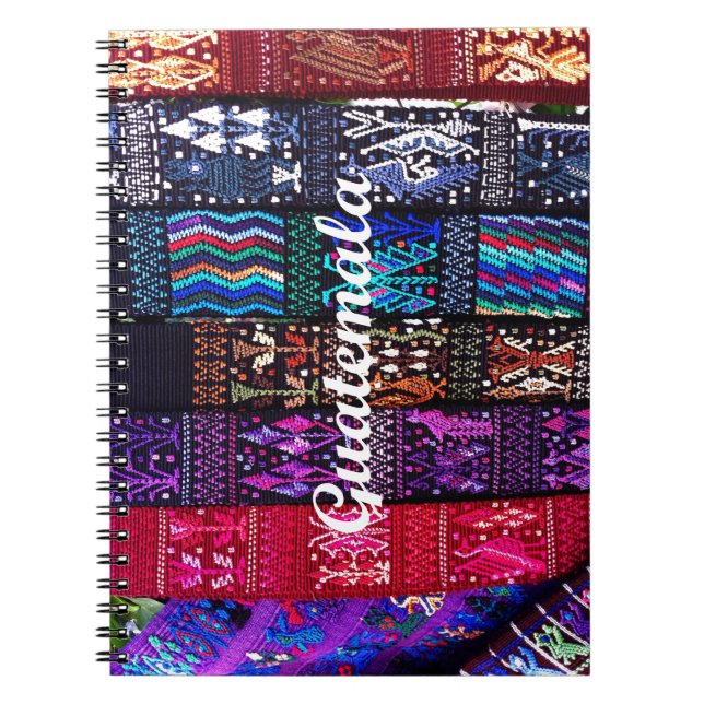 Guatemalan textile designs. spiral notebook (Front)