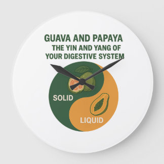 Guava and Papaya: The Yin and Yang of Digestion Large Clock