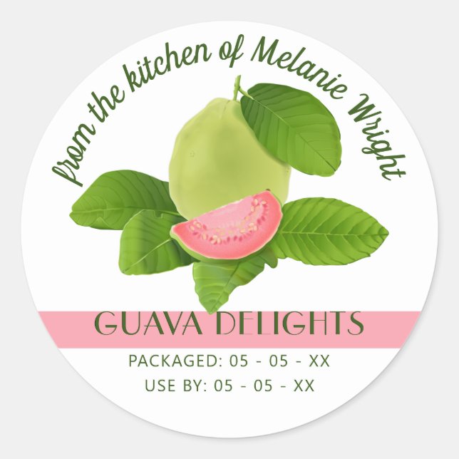Guava Fruit Canning Classic Round Sticker (Front)