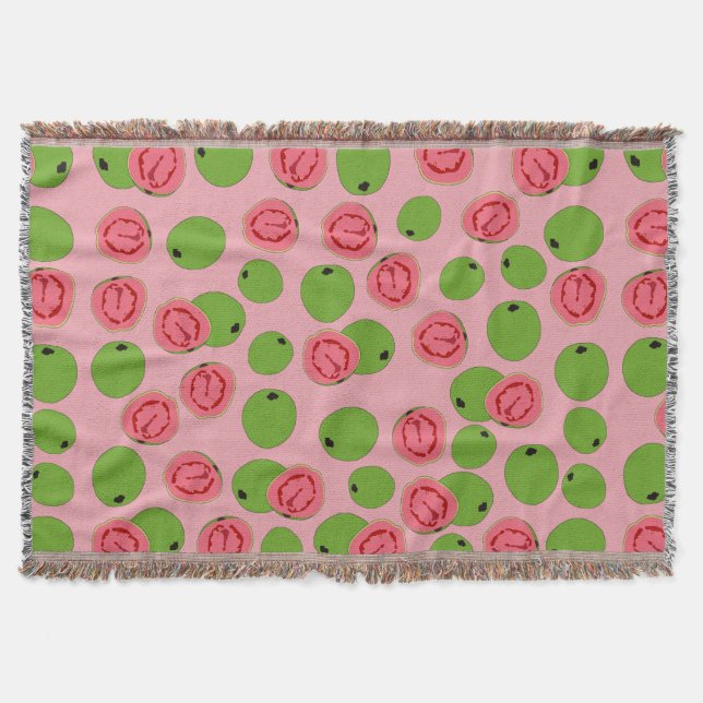 Guava Fruit Pattern  Throw Blanket (Front)