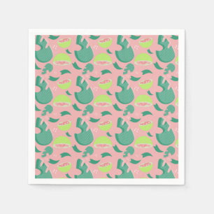 Guava Greenery Pink Green Fruit Pattern Napkin
