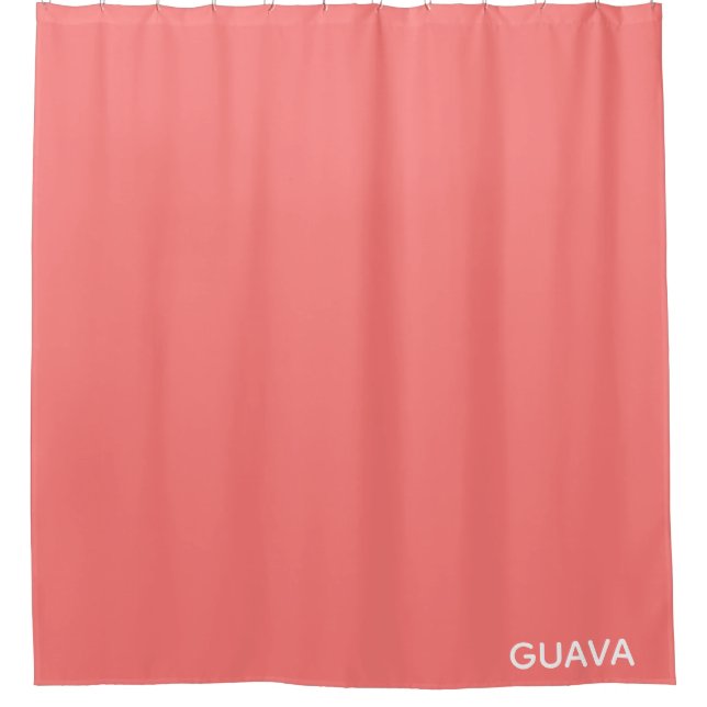 Guava pink color name shower curtain (Front)