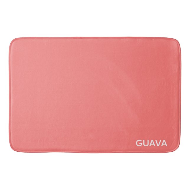 Guava pink colour name bath mat (Front)