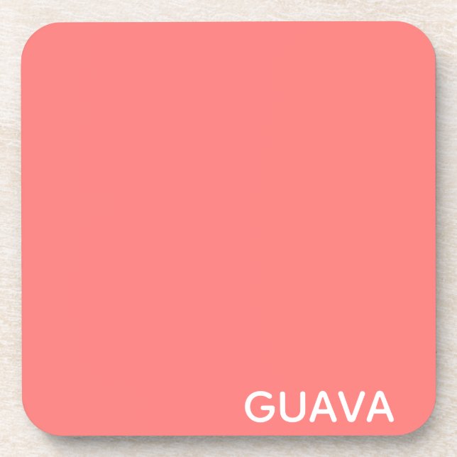 Guava pink colour name coaster (Front)