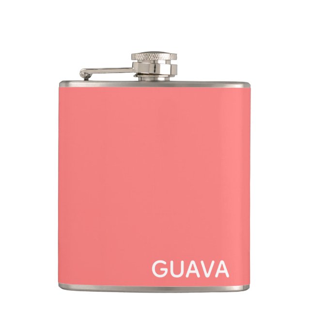 Guava pink colour name hip flask (Front)