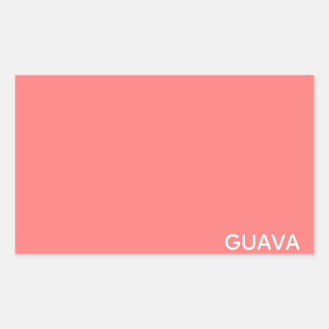 Guava pink colour name rectangular sticker (Front)