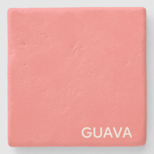 Guava pink colour name stone coaster