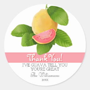 Guava Tropical Fruit   Thank You Classic Round Sticker
