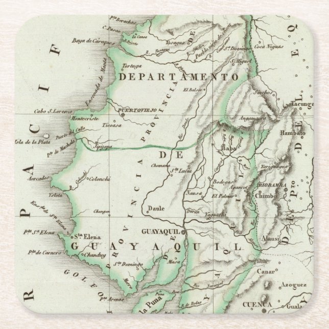 Guayaquil Square Paper Coaster (Front)
