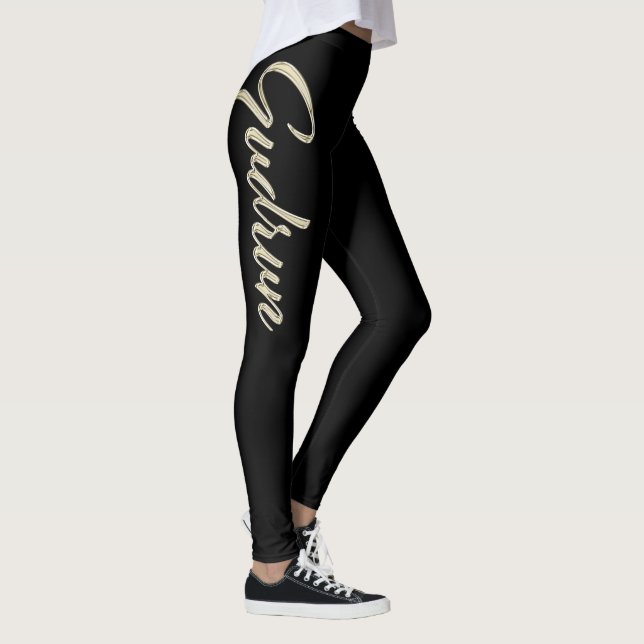 Gudrun white gold Handwriting trousers Leggings (Right)
