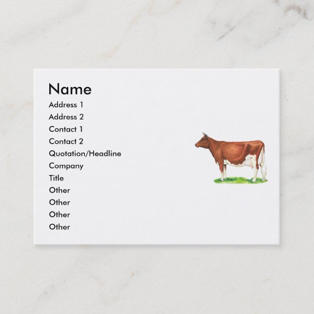 Guernsey Cow Business Card (Front)
