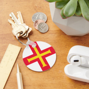Guernsey flag key ring
