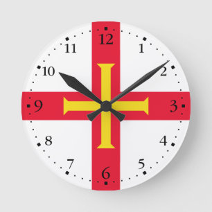 Guernsey Flag Round Clock