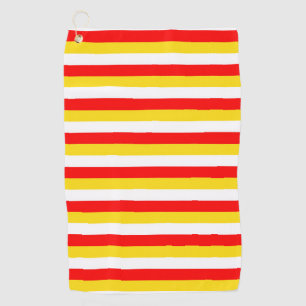Guernsey flag stripes red yellow white pattern Nor Golf Towel