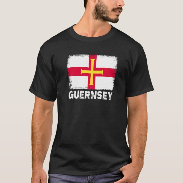 Guernsey Flag  Support Guernsey People Women Men T-Shirt (Front)