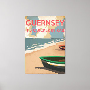 Guernsey Vintage locomotive Travel Poster Canvas Print