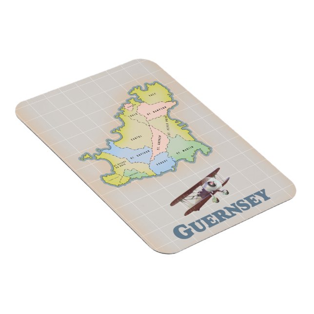 Guernsey vintage map magnet (Right Side)