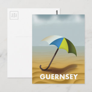 Guernsey vintage travel poster postcard